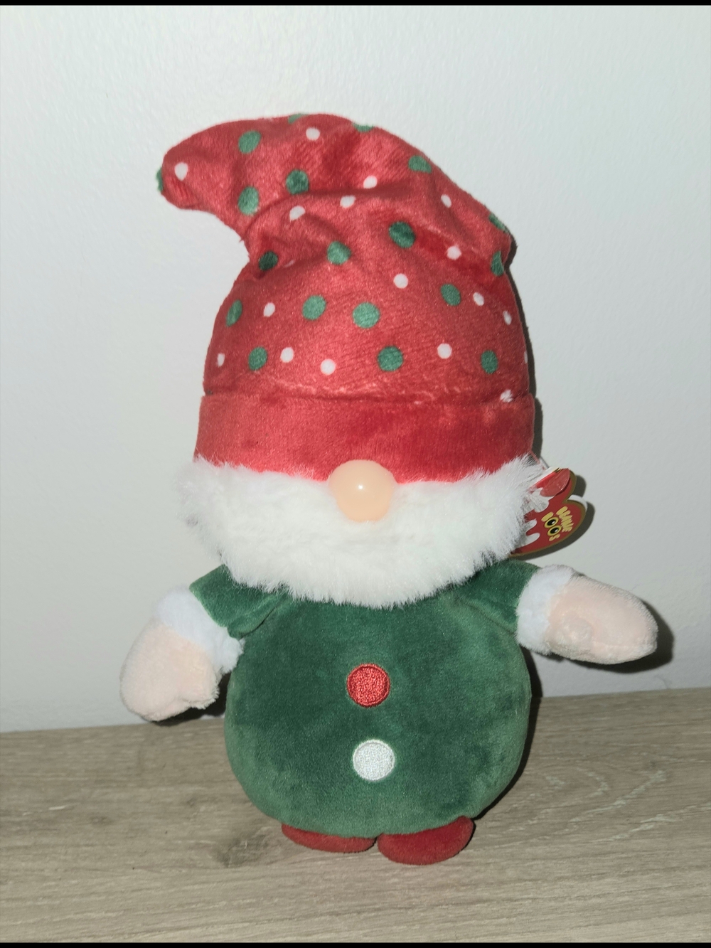 Ty Beanie Boos GNOLAN the Christmas Gnome 6" Plush Stuffed Animal Toy